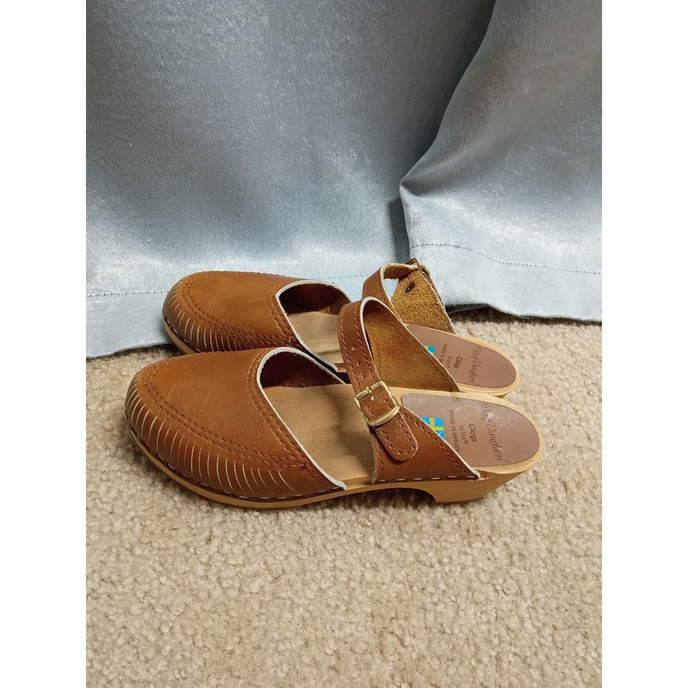 Olof Daughters By Ulla Leather Clogs Made In Sweden Womens Size 36 Brown Holie
